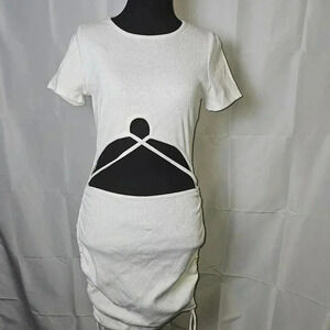 American Threads Rib Cut‎ White Dress SZ M